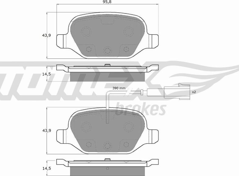 TOMEX brakes TX 12-702 - Гальмівні колодки, дискові гальма autozip.com.ua