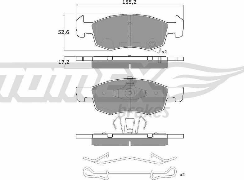 TOMEX brakes TX 17-92 - Гальмівні колодки, дискові гальма autozip.com.ua