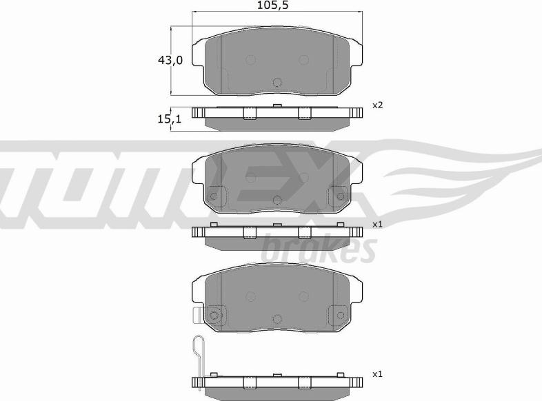 TOMEX brakes TX 17-97 - Гальмівні колодки, дискові гальма autozip.com.ua