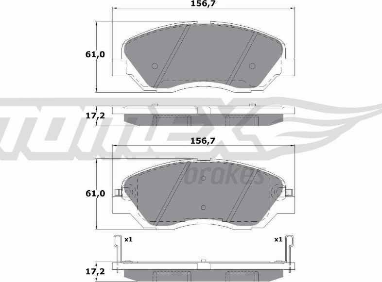TOMEX brakes TX 17-44 - Гальмівні колодки, дискові гальма autozip.com.ua