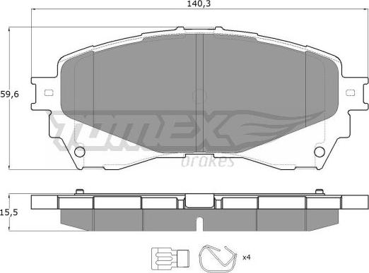 TOMEX brakes TX 17-41 - Гальмівні колодки, дискові гальма autozip.com.ua
