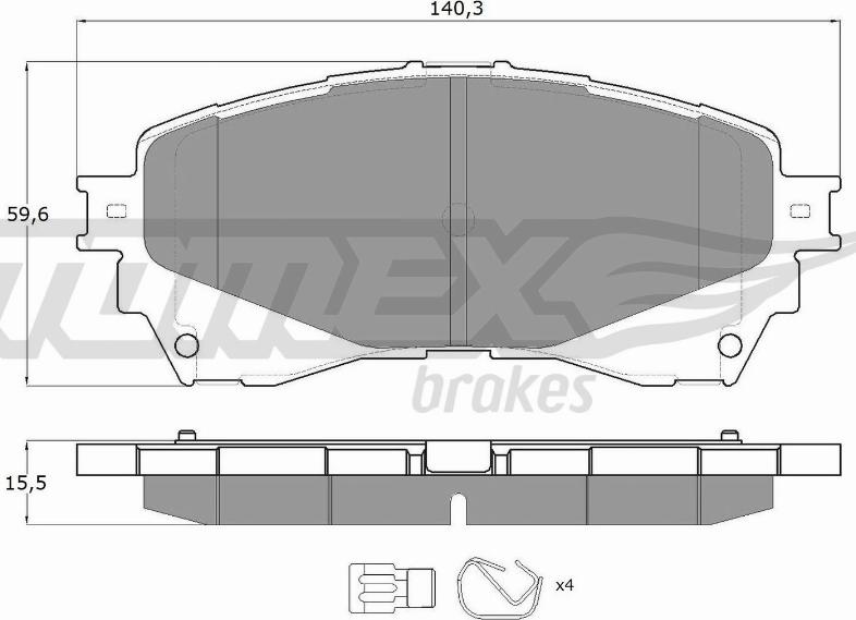 TOMEX brakes TX 17-41 - Гальмівні колодки, дискові гальма autozip.com.ua