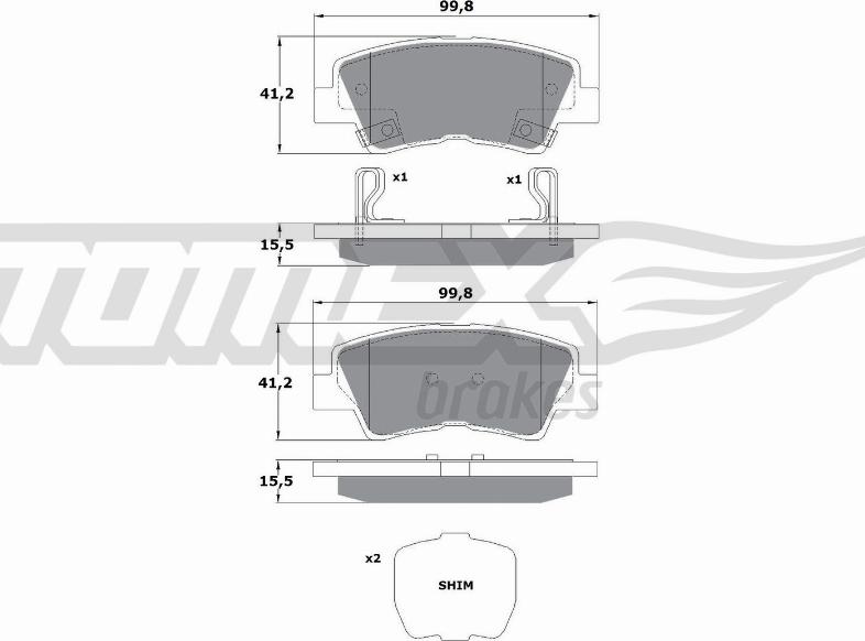 TOMEX brakes TX 17-48 - Гальмівні колодки, дискові гальма autozip.com.ua