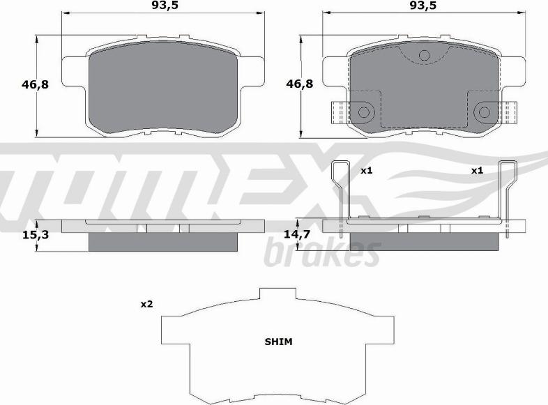 TOMEX brakes TX 17-54 - Гальмівні колодки, дискові гальма autozip.com.ua