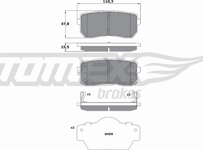 TOMEX brakes TX 17-50 - Гальмівні колодки, дискові гальма autozip.com.ua