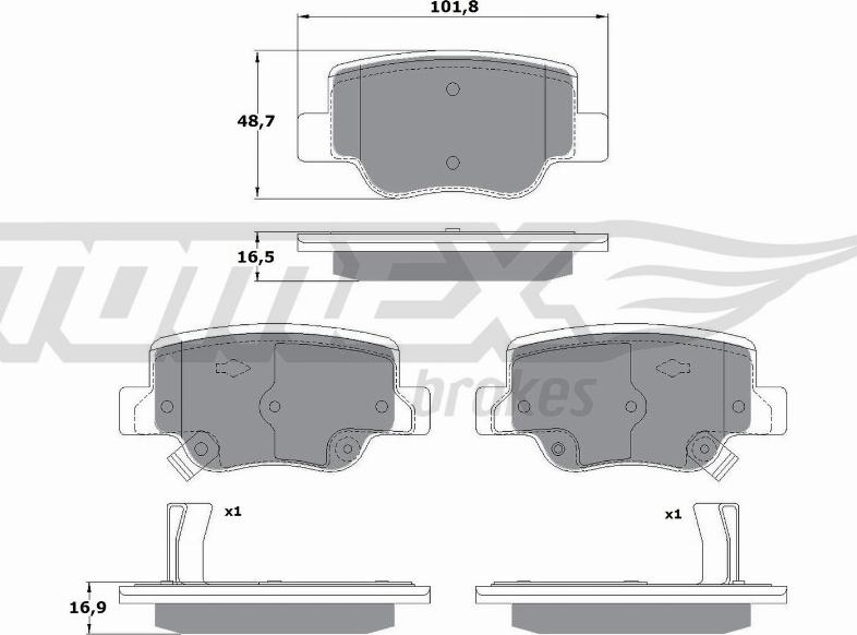 TOMEX brakes TX 17-58 - Гальмівні колодки, дискові гальма autozip.com.ua