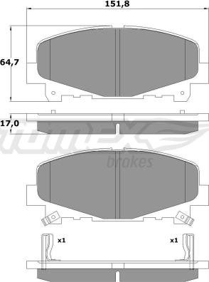 TOMEX brakes TX 17-52 - Гальмівні колодки, дискові гальма autozip.com.ua