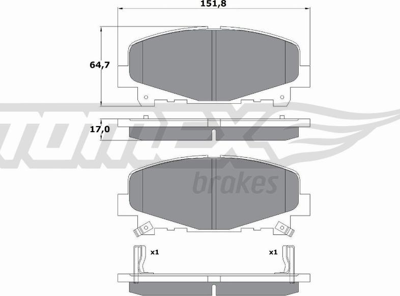 TOMEX brakes TX 17-52 - Гальмівні колодки, дискові гальма autozip.com.ua
