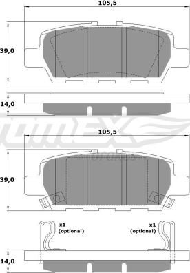 TOMEX brakes TX 17-57 - Гальмівні колодки, дискові гальма autozip.com.ua