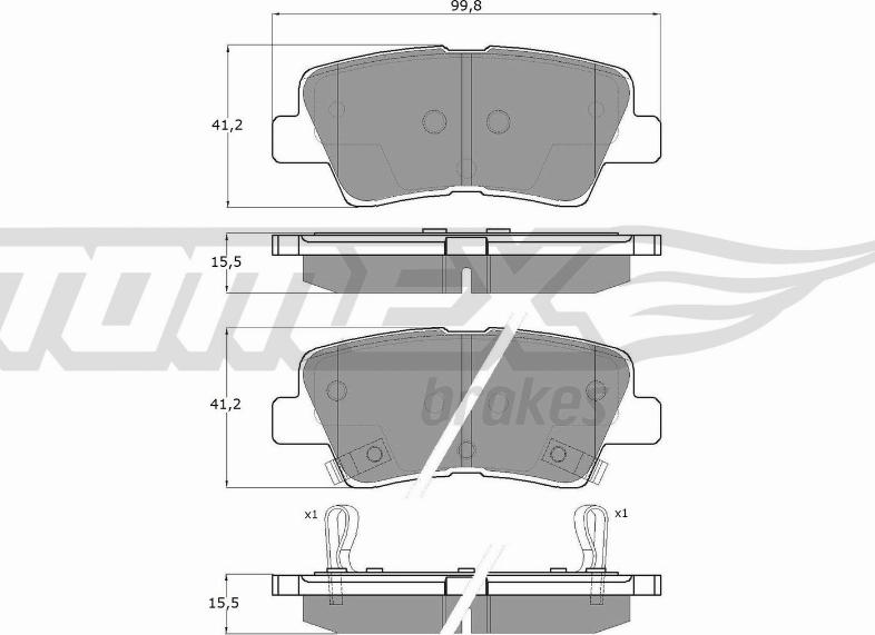 TOMEX brakes TX 17-69 - Гальмівні колодки, дискові гальма autozip.com.ua