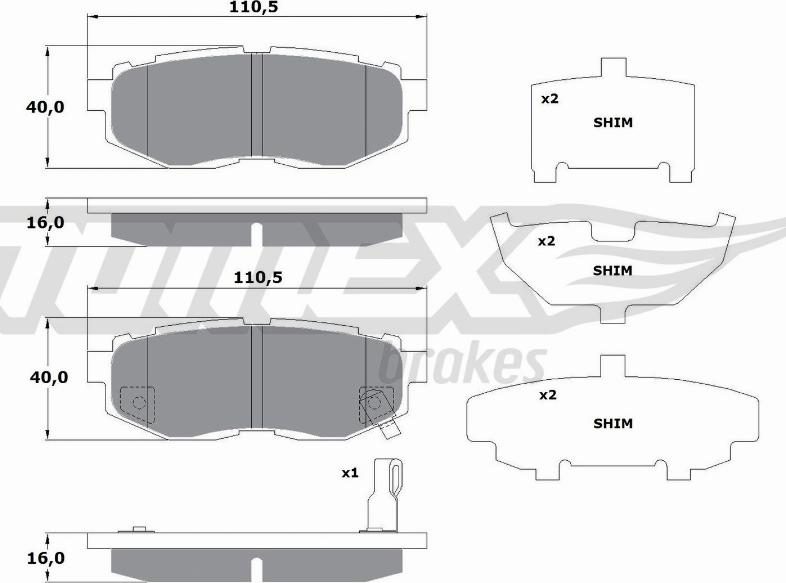 TOMEX brakes TX 17-66 - Гальмівні колодки, дискові гальма autozip.com.ua