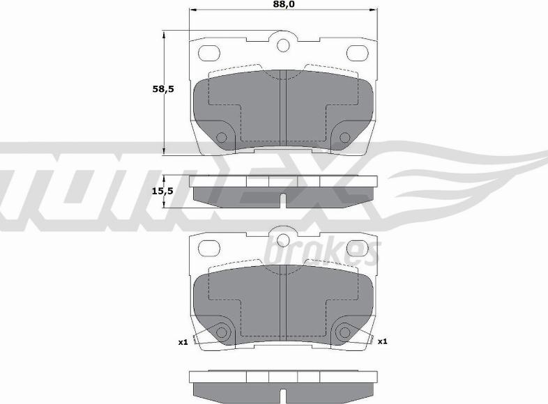 TOMEX brakes TX 17-61 - Гальмівні колодки, дискові гальма autozip.com.ua