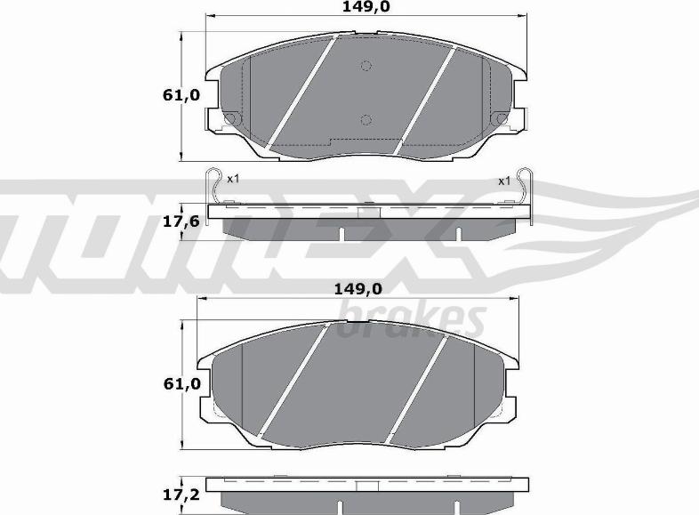 TOMEX brakes TX 17-09 - Гальмівні колодки, дискові гальма autozip.com.ua