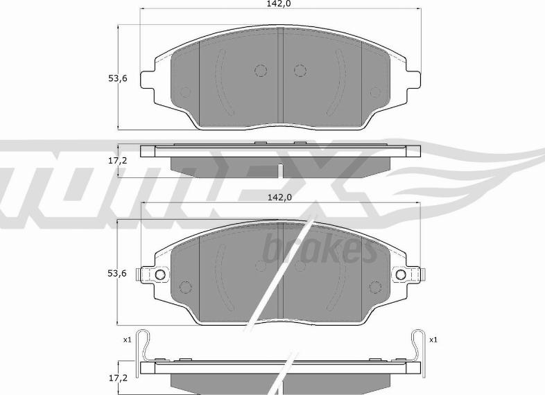 TOMEX brakes TX 17-00 - Гальмівні колодки, дискові гальма autozip.com.ua