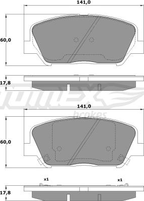 TOMEX brakes TX 17-01 - Гальмівні колодки, дискові гальма autozip.com.ua