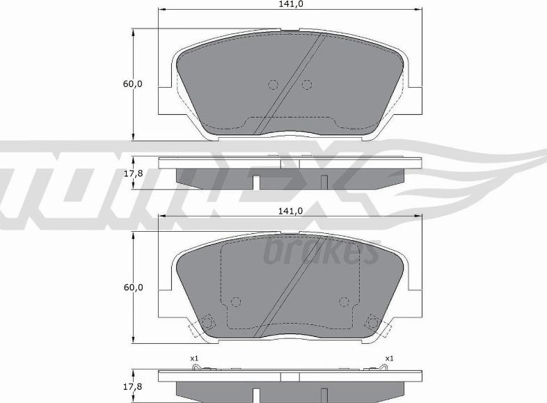 TOMEX brakes TX 17-01 - Гальмівні колодки, дискові гальма autozip.com.ua