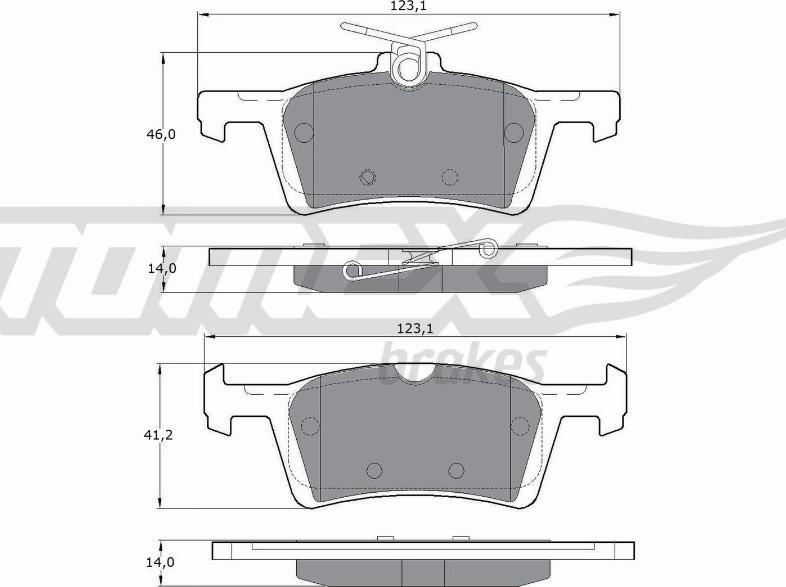 TOMEX brakes TX 17-021 - Гальмівні колодки, дискові гальма autozip.com.ua