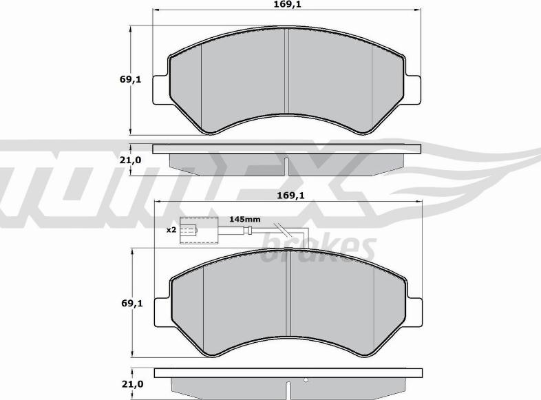 TOMEX brakes TX 17-19 - Гальмівні колодки, дискові гальма autozip.com.ua