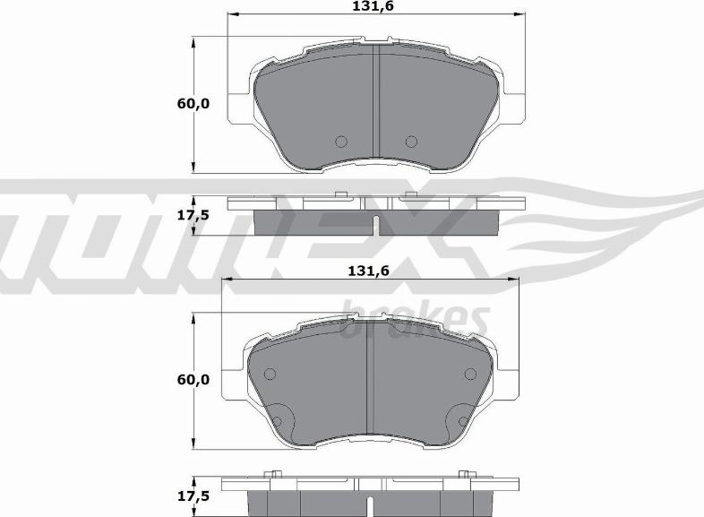 TOMEX brakes TX 17-16 - Гальмівні колодки, дискові гальма autozip.com.ua