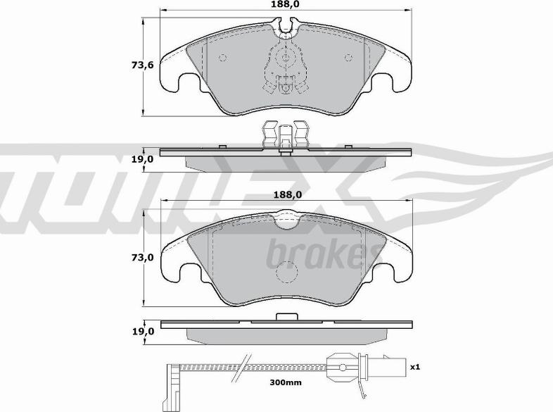 TOMEX brakes TX 17-13 - Гальмівні колодки, дискові гальма autozip.com.ua