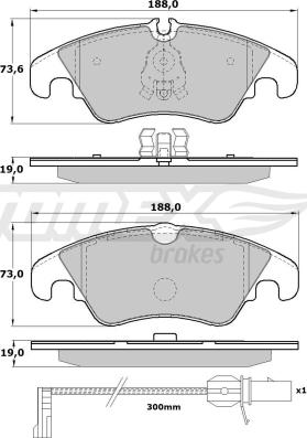 TOMEX brakes TX 17-13 - Гальмівні колодки, дискові гальма autozip.com.ua