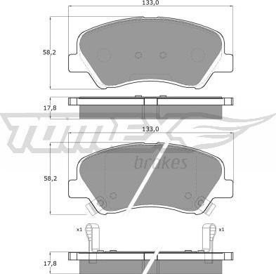 TOMEX brakes TX 17-85 - Гальмівні колодки, дискові гальма autozip.com.ua