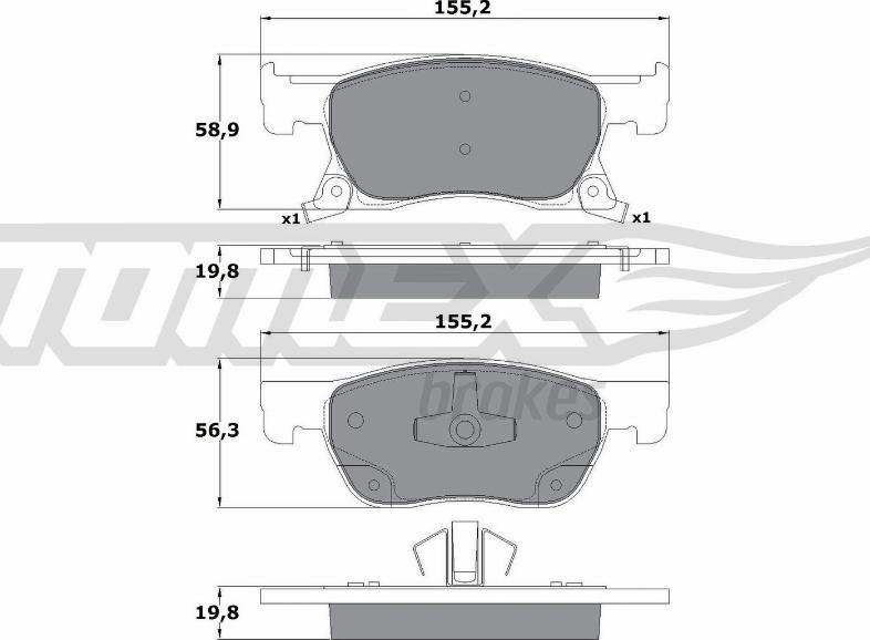 TOMEX brakes TX 17-86 - Гальмівні колодки, дискові гальма autozip.com.ua