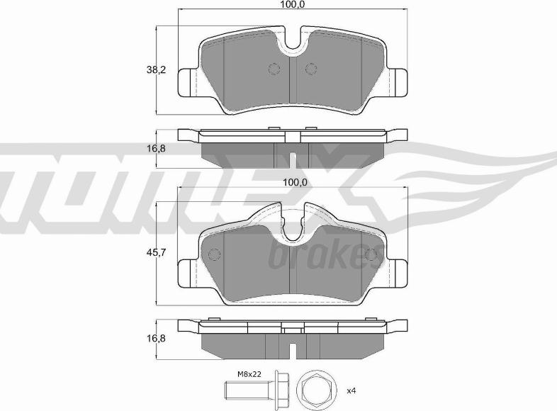 TOMEX brakes TX 17-83 - Гальмівні колодки, дискові гальма autozip.com.ua