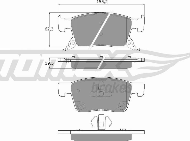 TOMEX brakes TX 17-87 - Гальмівні колодки, дискові гальма autozip.com.ua