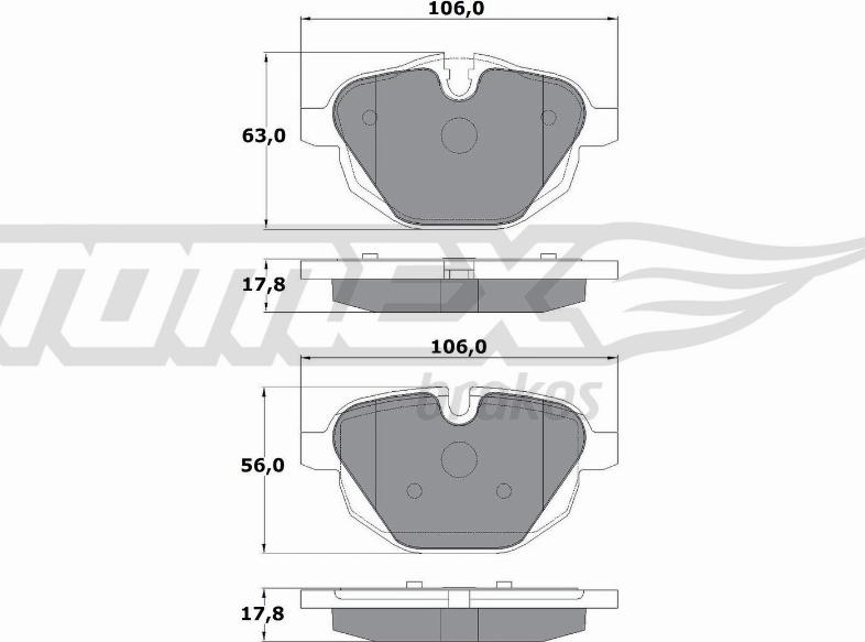 TOMEX brakes TX 17-34 - Гальмівні колодки, дискові гальма autozip.com.ua
