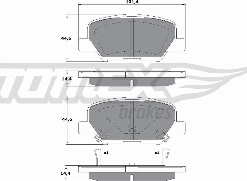 TOMEX brakes TX 17-30 - Гальмівні колодки, дискові гальма autozip.com.ua