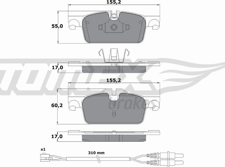 TOMEX brakes TX 17-31 - Гальмівні колодки, дискові гальма autozip.com.ua