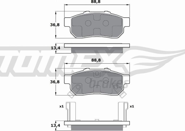 TOMEX brakes TX 17-22 - Гальмівні колодки, дискові гальма autozip.com.ua