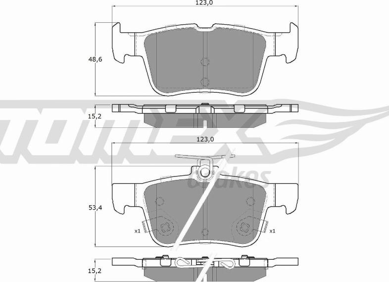 TOMEX brakes TX 17-76 - Гальмівні колодки, дискові гальма autozip.com.ua