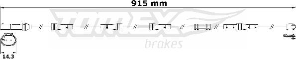 TOMEX brakes TX 31-19 - Сигналізатор, знос гальмівних колодок autozip.com.ua