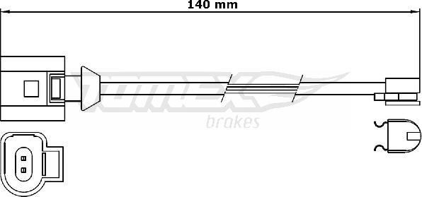 TOMEX brakes TX 31-25 - Сигналізатор, знос гальмівних колодок autozip.com.ua