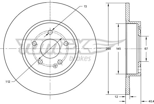 TOMEX brakes TX 74-06 - Гальмівний диск autozip.com.ua