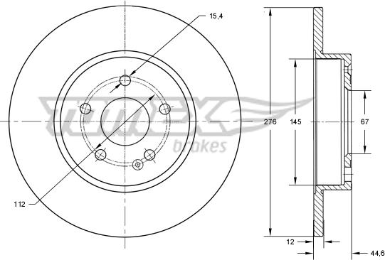 TOMEX brakes TX 74-07 - Гальмівний диск autozip.com.ua