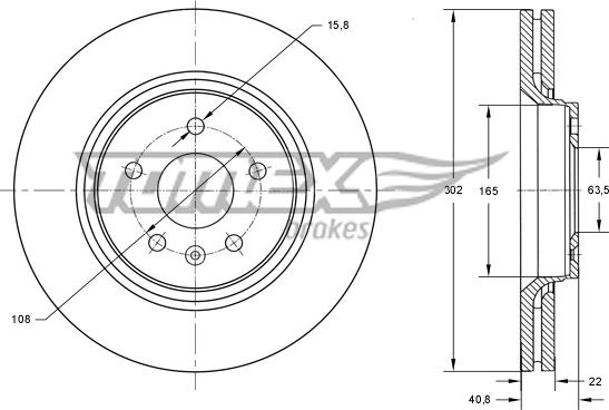 TOMEX brakes TX 74-14 - Гальмівний диск autozip.com.ua