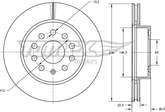 TOMEX brakes TX 74-10 - Гальмівний диск autozip.com.ua