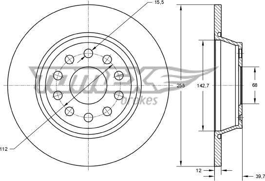 TOMEX brakes TX 74-11 - Гальмівний диск autozip.com.ua