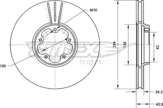 TOMEX brakes TX 70-96 - Гальмівний диск autozip.com.ua