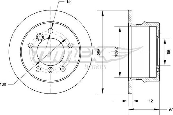 TOMEX brakes TX 70-90 - Гальмівний диск autozip.com.ua