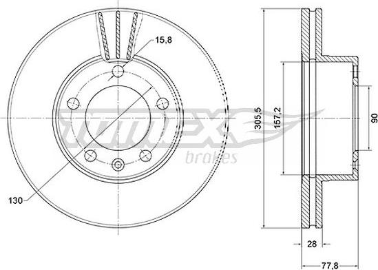 TOMEX brakes TX 70-91 - Гальмівний диск autozip.com.ua