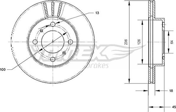 TOMEX brakes TX 70-98 - Гальмівний диск autozip.com.ua