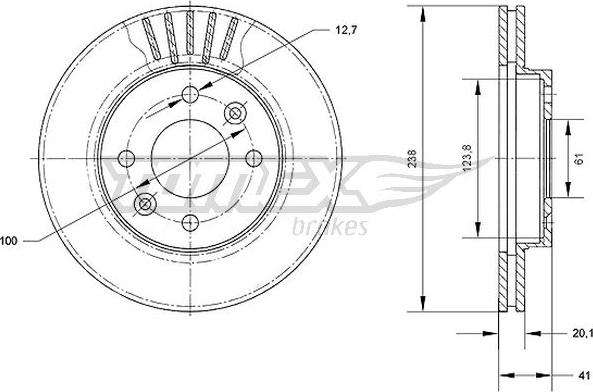 TOMEX brakes TX 70-45 - Гальмівний диск autozip.com.ua