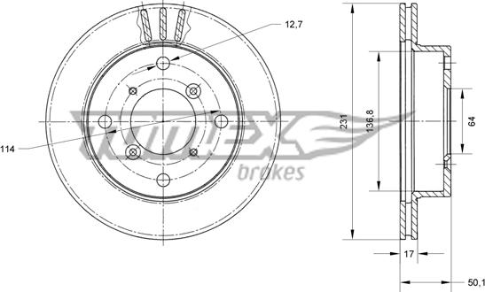 TOMEX brakes TX 70-59 - Гальмівний диск autozip.com.ua