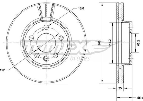 TOMEX brakes TX 70-54 - Гальмівний диск autozip.com.ua