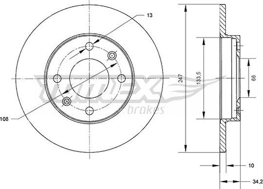 TOMEX brakes TX 70-50 - Гальмівний диск autozip.com.ua