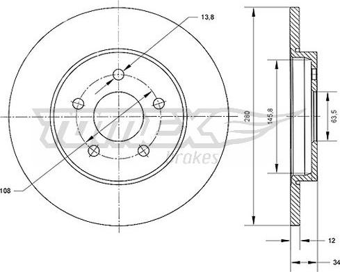 TOMEX brakes TX 70-53 - Гальмівний диск autozip.com.ua